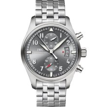 IWC Spitfire Ardoise Chronograph Dial Stainless Steel Mens Watch IW387804