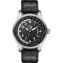 IWC Watches Men's Pilot's Watch Worldtimer Mechanical Black Dial Black