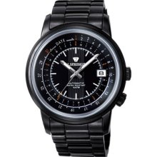 J Springs Automatic Modern Classic Men's Watch with Black Band and Black Dial