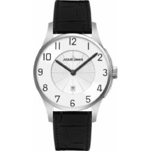 Jacques Lemans London 1-1626B Men's Black Leather Strap Watch