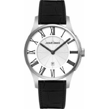 Jacques Lemans London 1-1626D Men's Black Leather Strap Watch