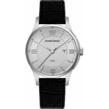 Jacques Lemans London Solar 1-1625A Ladies Black Leather Strap Watch