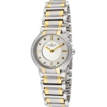 JACQUES LEMANS Watches Women's White Diamond Silver Dial Two Tone Stai