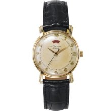 Jaeger LeCoultre Watch Black Band White Dial