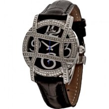 JBW Just Bling Iced Out Ladies JB-6214L-C Stainless Steel Designer Dial Leather Diamond Watch