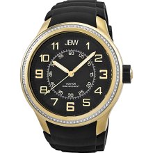 JBW Men's 'Vostok' Gold-plated Diamond-accented Watch (Black/Gold)