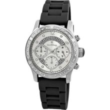 JBW Women's Venus Diamond Bezel Watch in Black Silicone