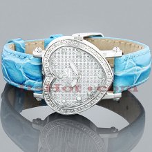 Joe Rodeo Womens Diamond Heart Watch 0.27ct Blue