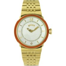 John Galliano Designer Women's Watches, Lady - Orange and Goldtone Bracelet Watch