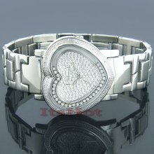 JoJo Watches Womens Floating Diamond Heart Watch .12ct