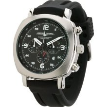 Jorg Gray JG3515 Men's Quartz Black Dial Chronograph Black Rubber Strap Watch