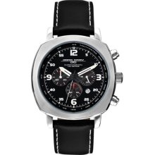 Jorg Gray Men's 3500 Series Stainless Chronograph Watch - Black Rubber Strap - Black Dial - JG3515