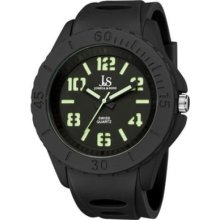 Joshua & Sons Js-37-bl Luminous Swiss Quartz Sport Silicon Strap Mens Watch