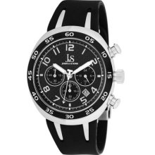 Joshua & Sons Js-16-bk Chrono Poly Strap Mens Watch