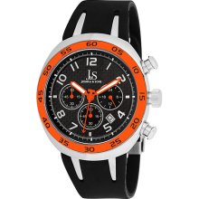 Joshua & Sons Men's Orange/ Black Chronograph Carbon Fiber Strap Watch