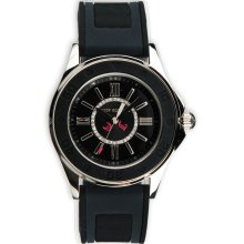 Juicy Couture Women's Rich Girl 1900875 Black Rubber Strap Watch $195