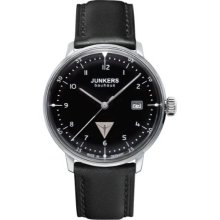 Junkers Men's Automatic Watch With Black Dial Analogue Display And Black Leather Strap 60462