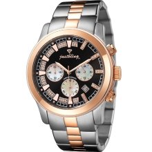 Just Bling Men JB-6218-I Classic Rose Gold Two Tone Diamond Watch JB-6218-D