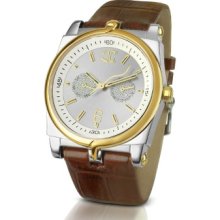 Just Cavalli Designer Men's Watches, Ular - Logo Dial Brown Croco Stamped Date Watch