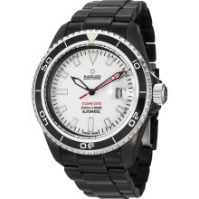 Kadloo Men's 'ocean Date' White Dial Black Stainless Steel Watch