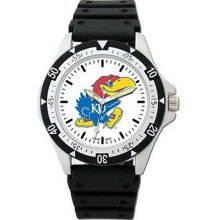 Kansas Jayhawks Option Sport Watch with Rubber Strap LogoArt