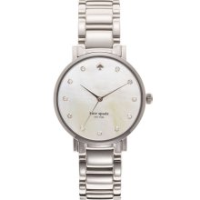 kate spade new york 'gramercy' crystal marker watch Silver