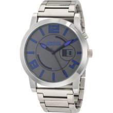 Kenneth Cole Mens Reaction Ana-Digi Stainless Watch - Silver Bracelet - Gray Dial - RK3212
