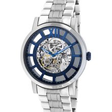 Kenneth Cole New York Round Automatic Bracelet Watch Silver/ Blue
