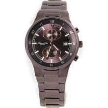 Kenneth Cole NY Brown Stainless Steel Men's Chrono Date New Watch