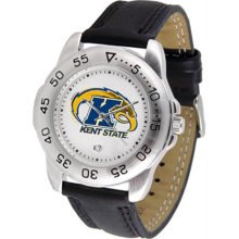 Kent State Golden Flashes Mens Leather Sports Watch