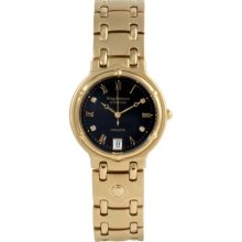 Krug Baumen 5118dm Charleston 4 Diamond Black Dial Gold Strap Rrp Â£149