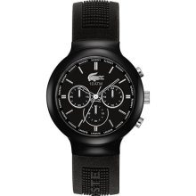 Lacoste LVe Watch, Mens Chronograph Borneo Black Silicone Strap 44mm 2