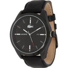Lacoste Watch, Mens Montreal Black Leather Strap 44mm 2010598