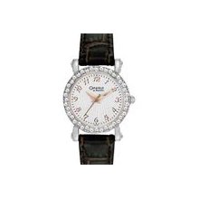 Ladies Caravelle by Bulova Crystal and Brown Leather Wa