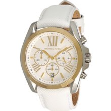 Ladies' Chronograph Watch with White Leather Strap