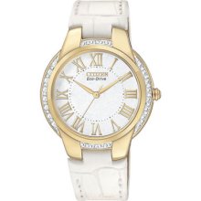 Ladies Citizen Eco Drive Ciena Watch with Diamonds in Gold Tone Stainless Steel (EM0092-01A)