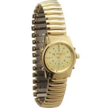Ladies Gold Braille and Talking Watch Exp Band