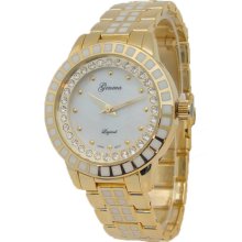 Ladies Gold Metal & Enamel Watch w/ Mother of Pearl Dial - Gold - Gold - 3