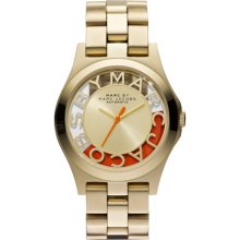 Ladiesâ€™ Ion-Plated Gold-Tone Logo Watch