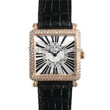 Ladies Large Franck Muller Master Square Gold Diamond 6002MQZRD Watch