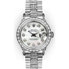 Ladies Mother of Pearl Diamond Dial Rolex Datejust Super President