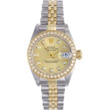 Ladies Rolex 2-Tone Datejust Steel & Gold Watch with Diamonds 79173