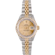 Ladies Rolex Datejust 2-Tone Watch 79173 Champagne Tapestry Dial