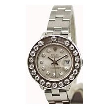 Ladies Rolex Datejust Pre-Owned Stainless Steel - Silver Diamond Dial