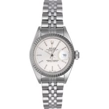 Ladies Rolex Datejust Stainless Steel Watch 69174 Silver Dial