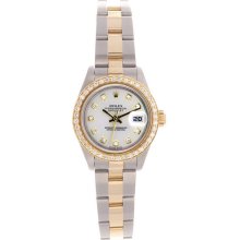 Ladies Rolex Datejust Watch Silver Dial with Custom Diamonds 79173