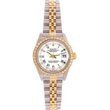 Ladies Rolex Datejust Watch 79173 White With Black Roman Numerals