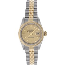 Ladies Rolex Watch Steel & Gold Datejust with Champagne Dial 79173