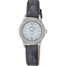 Ladies' Seiko Solar Crystal Leather Watch