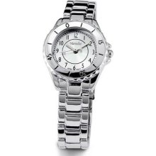 Ladies Silver Tone Band Dial Sport Style Bracelet Watch